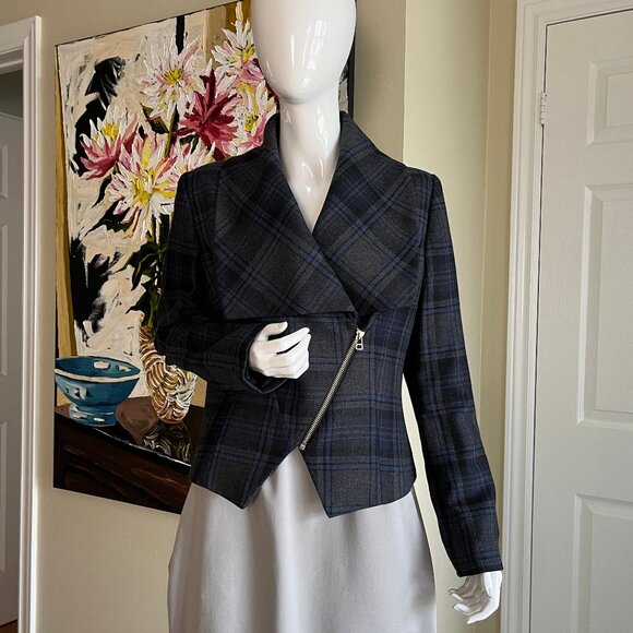 Periphery Wool Blend Plaid Blazer - Size 8 / Medium - Picture 10 of 11